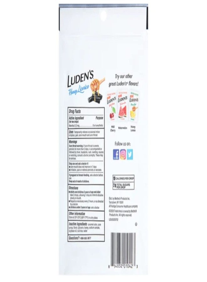 LUDEN'S LUDEN Cough Drop HON Licorice - Image 2